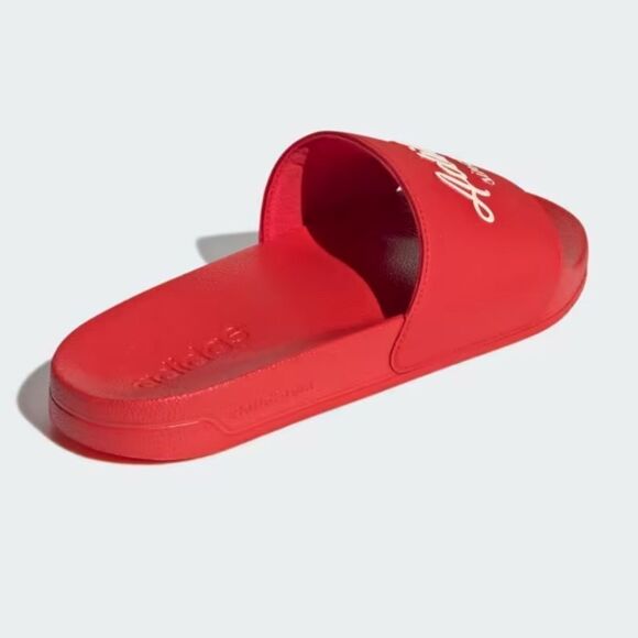 Adidas Men's Red ADILETTE SHOWER SLIDES Slip on Sandals size 12 - Picture 9 of 13